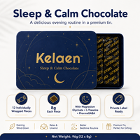 Chocolat noir pour le sommeil et la détente nocturne, avec glycinate de magnésium bleu étoilé, complément nutritionnel pour adultes, pour un sommeil réparateur et apaisant
