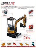 Mini-excavatrice sur chenilles, petite pelle hydraulique, excavatrice compacte avec moteur de 7,6 kW de puissance