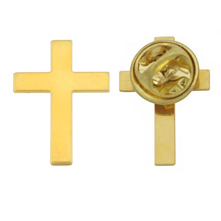 Custom Made Gold Plated Metal Botton Jesus Pin Cross Christian Chaplain ...