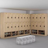 Casillero Compacto de HPL, Impermeable, Ignífugo, con Cerraduras Electrónicas de Combinación, Estructura de Metal y Madera, Altura Ajustable, Personalizable