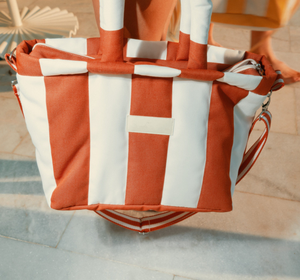 Borsa Tote Casual a Righe da Donna con Chiusura a Cerniera, Impermeabile in Poliestere, <span class=keywords><strong>Tracolla</strong></span>, Grande Capacità per Spiaggia e Uso Quotidiano - Product Image 4