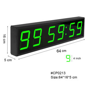 CHEETIE CP13B Horloge murale LED programmable de couleur <span class=keywords><strong>verte</strong></span> avec affichage des heures, des minutes et des secondes, minuteur numérique en aluminium pour bureau - Product Image 3