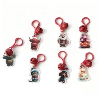 Porte-clés de Noël personnalisés, porte-clés en acrylique transparent imprimés avec des clochettes