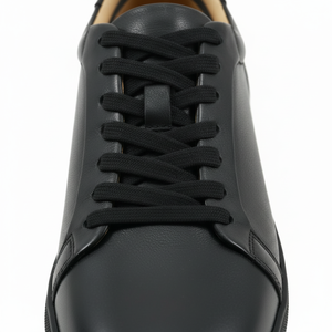 Zapatos Casuales Transpirables con Cordones de Cuero Negro al por Mayor, Zapatillas Deportivas Personalizadas de Alta Calidad para Hombre, Estilo para Caminar al Aire Libre - Product Image 1