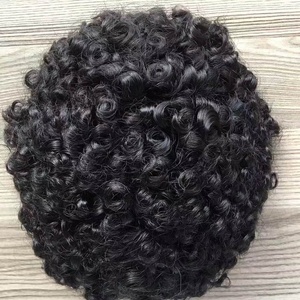 Haizhixiu Hair Full Lace Afro-Américains Hommes Cheveux Toupet Unités pour Tresses en Courbure bouclée/ondulée - Product Image 3