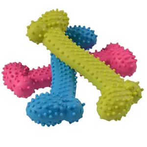 Hot sale creative pet toys dog toys Bone shape rubber pinkycolor pet interactive wholesale