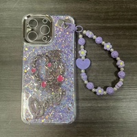 Coque de téléphone Love Design Bling en TPU avec chaîne pour iPhone 18 17 16 15 14 13, coque arrière girly pour TECNO Spark50 Camon50 Spark Go 3 Pova 7