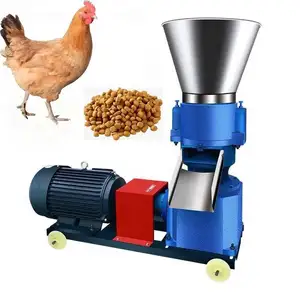 Mini molino de pellet de conejo de troquel plano, alta calidad, maquinaria de fabricación de pellet de alimentación de aves de corral, pelador de alimento animal, en venta