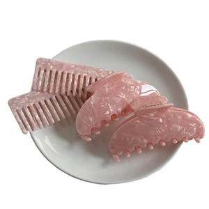 <span class=keywords><strong>Alang</strong></span> Pink Small Fresh Shark Clip Female Arrière Head Hair Accessory High Ponytail Hair Claw Girl's Acetic Acid Grip Comb - Product Image 1