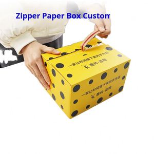 Caja de Embalaje de Papel Extra Resistente con Cierre de Cremallera Impresa a Color Personalizada para Comercio Electrónico con Función de Fácil Desgarre y Entrega Exprés - Product Image 1