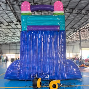 Scivoli d'Acqua Gonfiabili Commerciali per Adulti e Bambini, Economici, da Esterno, Grandi, in PVC Trasparente con Palla all'Interno, Castello con Telecomando e Ventilatore - Product Image 2
