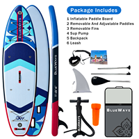 Planche de paddle gonflable bleu marine et rouge 335x91x15cm, largeur 36 pouces, kit DWF Drop Stitch avec logo Globe, usine OEM BSCI
