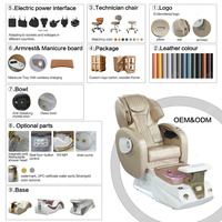 Muebles Eléctricos de Lujo para Salón de Belleza, Sillas de Pedicura, Sofá de Masaje Reclinable con Bañera para Spa de Pies
