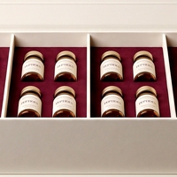 Boîte rigide personnalisée avec couvercle et base blancs pour flacons de peptides, 16 flacons, avec impression offset, dorure à chaud et doublure satinée
