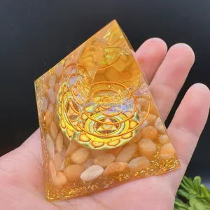 Cristales curativos de 5cm y 6cm, orgón de energía de resina, pirámide de cristal