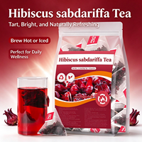 Thé en sachet pyramidal de haute qualité à base de Roselle Hibiscus Sabdariffa, tisane pure sans caféine pour la préparation à la maison et au bureau, OEM