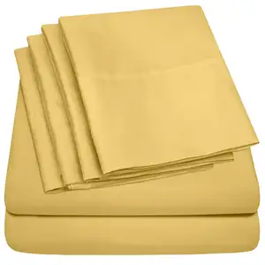 Softest Bedding 1800 Series Platinum Collection Hotel Luxury Bed Sheets Set 6 Piece Yellow Queen