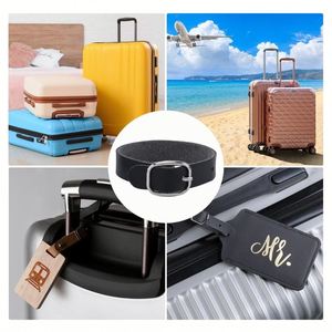 PU Leather Adjustable Luggage Tag <b>Straps</b> with Alloy Buckle Letter Pattern Formal <b>Suitcase</b> Accessories - Product Image 5