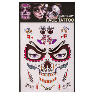 Tatouages adhésifs visage de crâne mexicain - Product Image 1