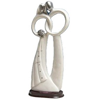 Statue de couple dansant abstrait moderne, figurine en résine blanche pour décoration murale, décoration de salon, décoration de bureau, sculpture d'art moderne