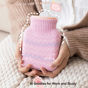 Housse de compresse amovible pour l'hiver pour femmes Mini bouillotte en silicone <span class=keywords><strong>auto</strong></span>-chauffante - Product Image 4