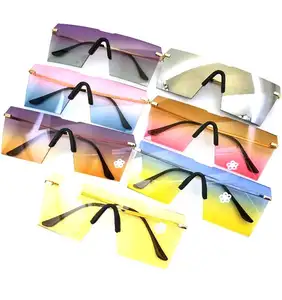 Солнцезащитные очки унисекс большого размера, стильные цельнокроеные защитные пластиковые солнечные очки для женщин, для лета