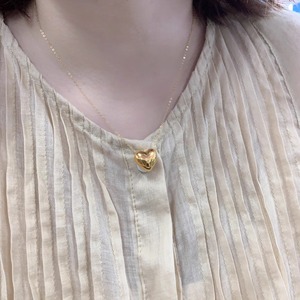 Dije de Corazón de Oro Macizo de 18k Au750 Medallón Moldeado Inflado para Collar de Mujer - Product Image 3