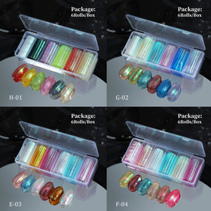 TSZS 6 pièces holographique arc-en-ciel ongles transfert feuille autocollants 3D écailles de poisson motif en plastique Nail Art feuille décalcomanies pour la décoration - Product Image 3