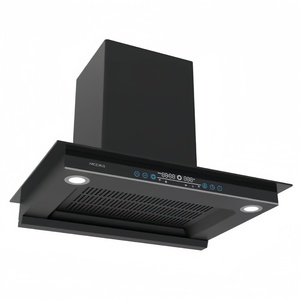 Hotte aspirante élégante et fine en forme de T avec éclairage LED double en verre supérieur et technologie sans filtre pour cuisine familiale - Product Image 2