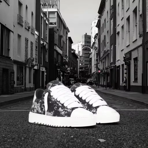 Zapatillas casuales transpirables con cordones, tela elástica, suela de goma, zapatos casuales para hombre, primavera otoño, venta al por mayor, zapatos modernos y gruesos. - Product Image 3