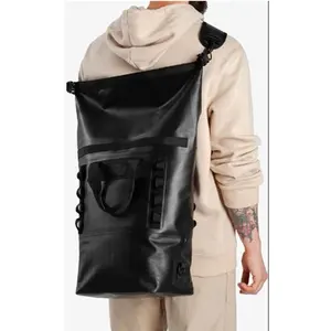 Оптовая продажа сухая сумка по индивидуальному заказу логотип 15-дюймовый ноутбук классический черный на одно плечо водонепроницаемый рюкзак для ноутбука