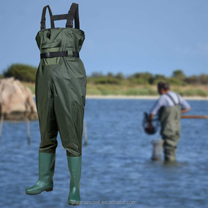 Cuissardes de pêche imperméables respirantes en nylon PVC avec bottes intégrées pour hommes et femmes – Imperméables pour la pêche - Product Image 1
