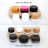 Bocaux en verre coloré pour concentrés de 5 ml, 7 ml, 9 ml, carrés et ronds, avec bouchon en plastique à l'épreuve des enfants, boîte en papier, emballage promotionnel