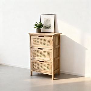 Armoire de rangement classique en rotin et bois massif, <span class=keywords><strong>tiroir</strong></span> en bois, chambre à coucher, salon, salle à manger, décoration d'intérieur - Product Image 4