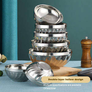 Offre Spéciale Pas Cher Prix Battre Les Oeufs Bassin En Acier Inoxydable Bols À Mélanger Isolé Double Paroi Bol de Soupe Bol de Riz - Product Image 4