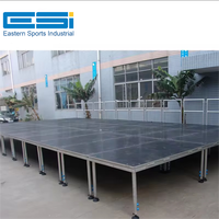 Plataforma Modular Portátil de Aluminio de 2x1m con 4 Patas, de Fácil Instalación, para Eventos y Conciertos al Aire Libre, Superventas