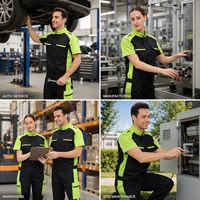 Ensemble de vêtements de travail pour mécanicien industriel, bicolore, avec poches cargo à surpiqûres, logo personnalisé, uniforme de travail pour atelier