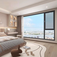 Fenêtre à battant moderne en aluminium, cadre fin, système de porte et fenêtre à double vitrage