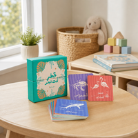 Boîte personnalisée avec couvercle et base pour jeu de cartes éducatives sur les animaux pour enfants, fabricant en gros de cartes d'apprentissage personnalisées