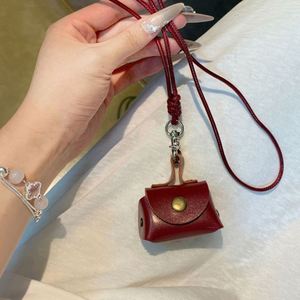<b>Mini</b> Handbag Shape PU Earbud <b>Pouch</b> Neck Lanyard Necklace Hanging Bag Charm Women Fashion Dress Accessory - Product Image 4