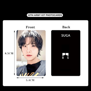 Set de 7 piezas Kpop Jungkook V <span class=keywords><strong>Jimin</strong></span> 12th Army Kit Photocards Jin RM J-Hope Suga Tarjetas Lomo de doble cara, Tarjetas postales de <span class=keywords><strong>moda</strong></span>, Regalos para fans - Product Image 2