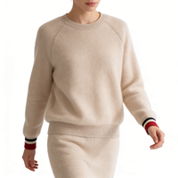 Pull en cachemire personnalisé de haute qualité pour femmes, col rond, pull en tricot uni pour le printemps et l'hiver, pull-over