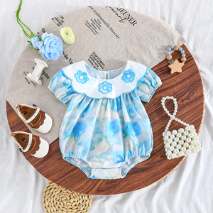 Body de Manga Corta con Estampado de Flores de Dibujos Animados para Bebés Recién Nacidas de 3 a 12 Meses, Tejido, Suministrado por ODM - Product Image 1