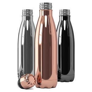Botella de Agua de Acero Inoxidable 304 de Doble Pared y Diseño Elegante de 500 ml, Acabado Brillante UV DB020 <span class=keywords><strong>Komo</strong></span>, Botella de Metal Precioso - Product Image 2