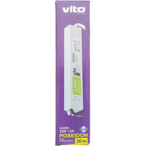 Transformateur étanche Vito 12VDC 3A 36W pour éclairage, indice de protection IP67 - Product Image 2