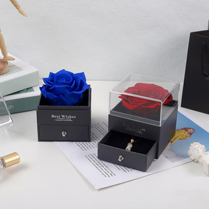 Оптовая продажа, недорогие консервированные цветы, красивые настоящие консервированные розы в акриловой подарочной коробке для ювелирных изделий в качестве подарка на День Матери - Product Image 5