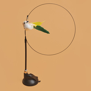 Interactief Kattenveerspeelgoed, Kattentoverstokspeelgoed En Natuurlijke Veren-Teaser-Vervangingen Met Bell Kitten Play <span class=keywords><strong>Chase</strong></span>-Oefening - Product Image 2