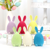 Décoration de Pâques en forme de lapin floqué coloré, très vendue, pour la maison et les tables de magasin, ornements personnalisés, nouveau lapin de Pâques