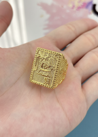 Bague carrée géométrique rétro en laiton plaqué or 24K/18K Z H Luxury, unisexe, style hip-hop, bijoux de fiançailles pour tous les jours