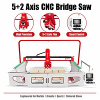 Hongyi 5 axes automatique 45 degrés chanfreinage pont Cutter granit marbre pierre dalle sutting Machine